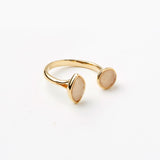 TAI JEWELRY Rings Gold/Peach Open Ring With Circle And Teardrop