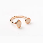 TAI JEWELRY Rings Rose Gold/Peach Open Ring With Circle And Teardrop