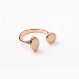 TAI JEWELRY Rings Rose Gold/Peach Open Ring With Circle And Teardrop