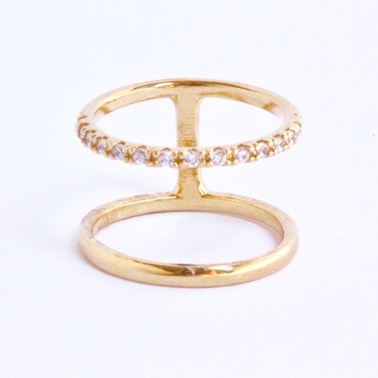 TAI JEWELRY Rings 5 Pavé Double Band Ring