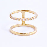 TAI JEWELRY Rings 5 Pavé Double Band Ring