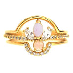 TAI JEWELRY | Pink Opal Stackable Rings | Set Of Three | Rings |