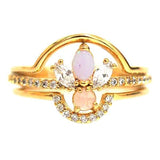 TAI JEWELRY | Pink Opal Stackable Rings | Set Of Three | Rings |