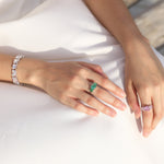 TAI JEWELRY Rings Round Three Pink Stone Ring