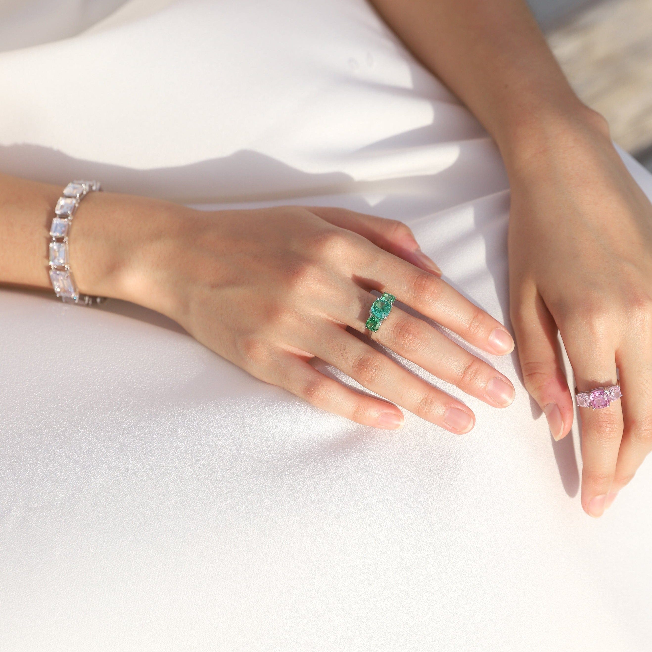 TAI JEWELRY Rings Round Three Stone Ring