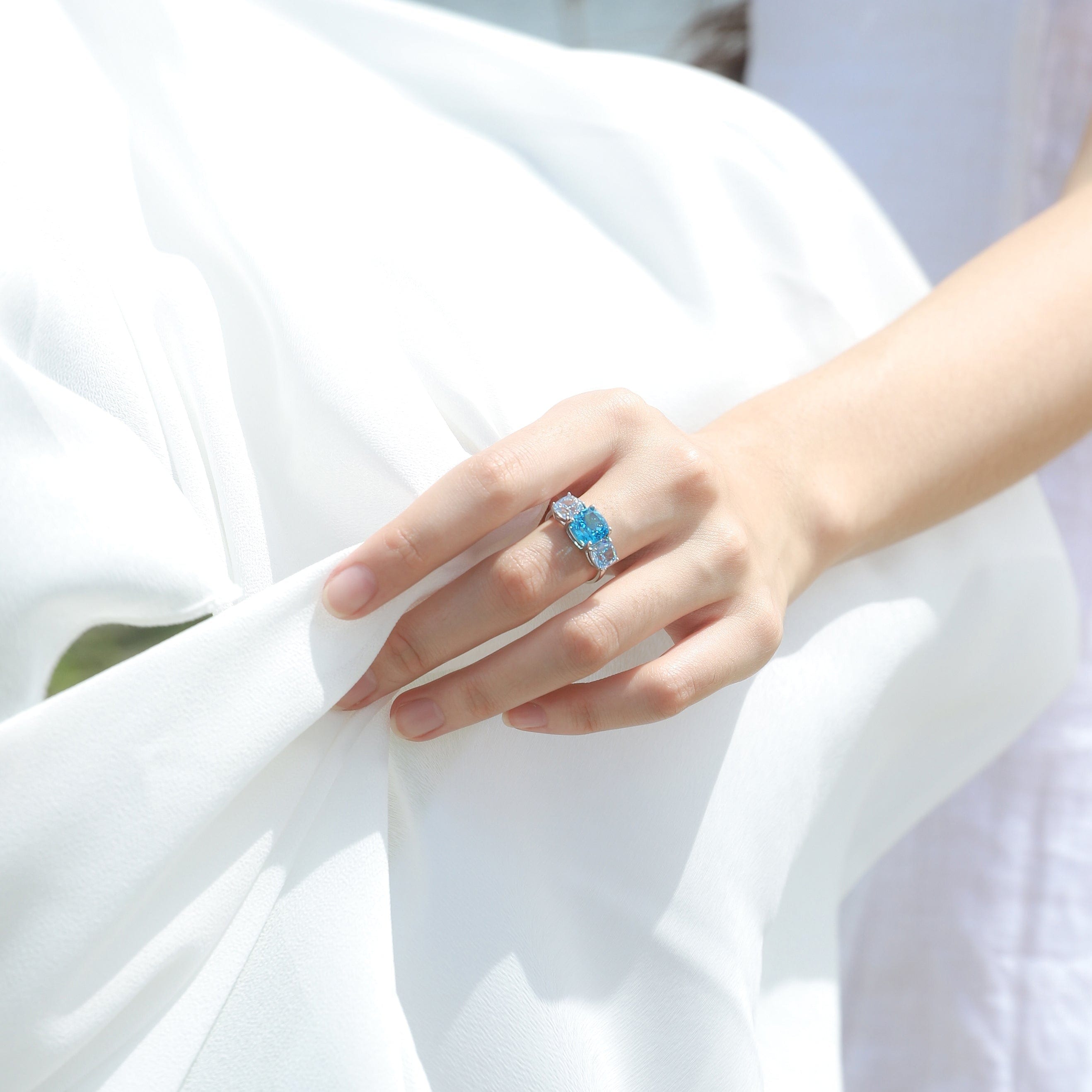 TAI JEWELRY Rings Round Three Stone Ring