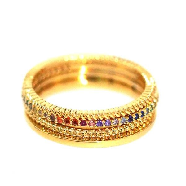 TAI JEWELRY Rings 6 Set Of 4 Rainbow Stacking Rings