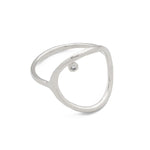 TAI JEWELRY Rings 6 Silver Medium Sized Open Circle Stencil Ring With 1 Cz