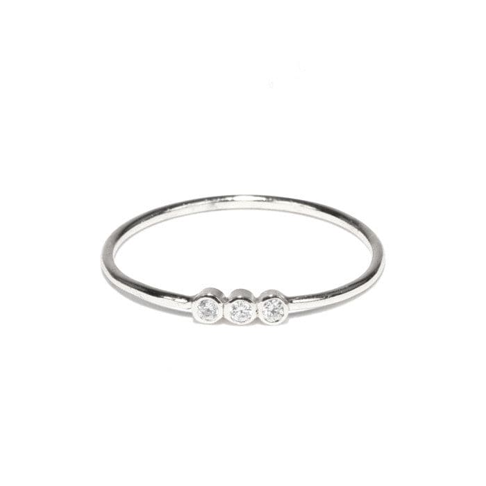 TAI JEWELRY | Triple CZ Dainty Ring – Silver | Rings |