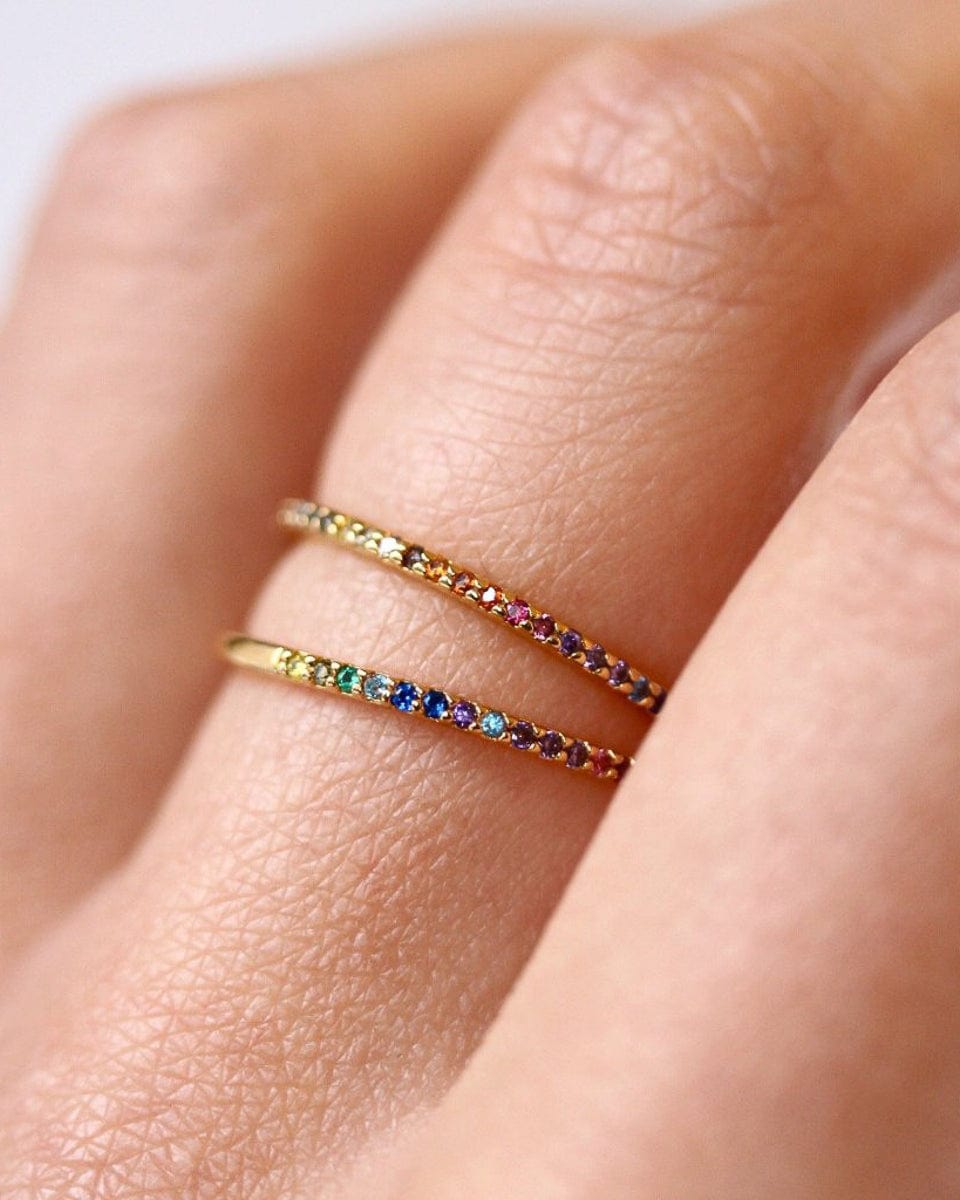 TAI JEWELRY | Rainbow Pavé CZ Band | Rings |