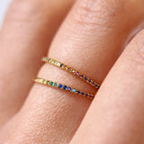 TAI JEWELRY | Rainbow Pavé CZ Band | Rings |