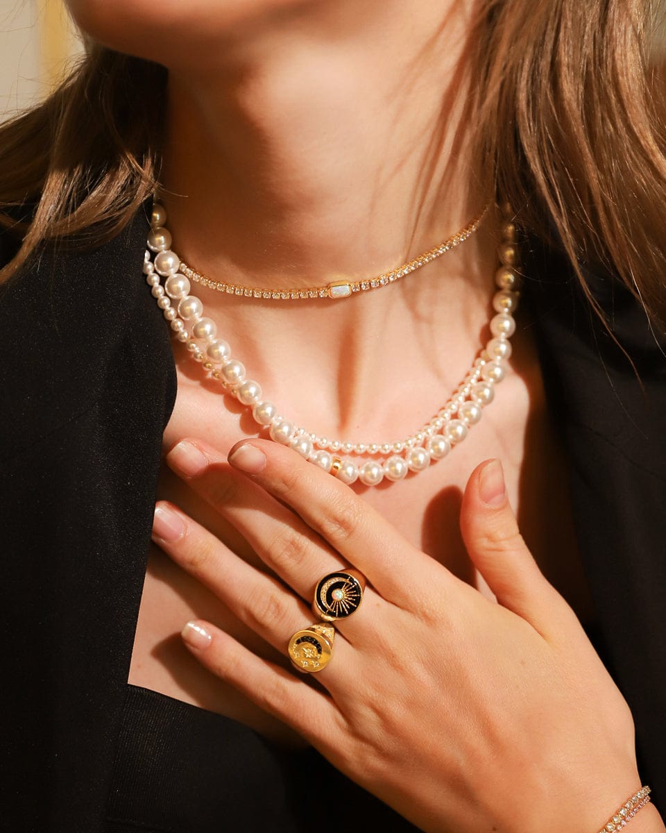TAI JEWELRY | Starburst Onyx Signet Ring | Rings |