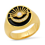 TAI JEWELRY | Starburst Onyx Signet Ring | Rings |