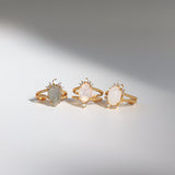 TAI JEWELRY Rings White Rock Crystal Halo Open Ring