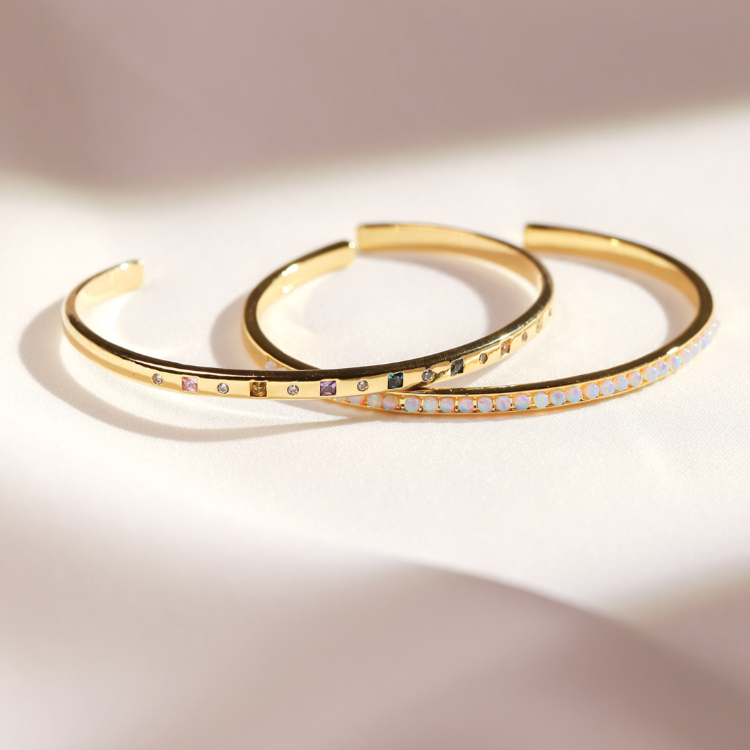 2 Gold Plated Brass Bangles bracelets