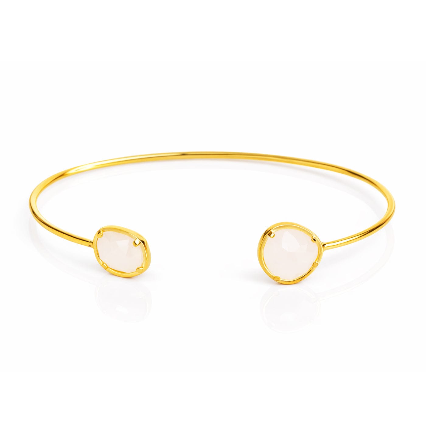TAI JEWELRY Bracelet Gold/Moonstone Asymmetrical Stone Cuff Bracelet