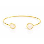TAI JEWELRY Bracelet Gold/Moonstone Asymmetrical Stone Cuff Bracelet