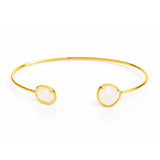 TAI JEWELRY Bracelet Gold/Moonstone Asymmetrical Stone Cuff Bracelet
