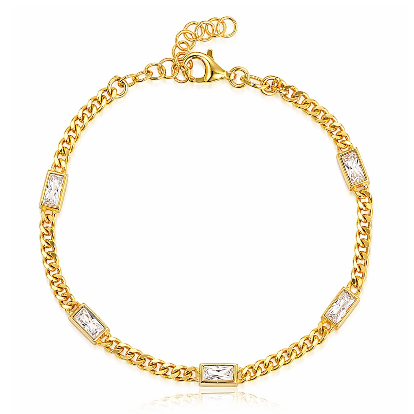 TAI JEWELRY Bracelet Baguette CZ Bracelet (2.8mm)