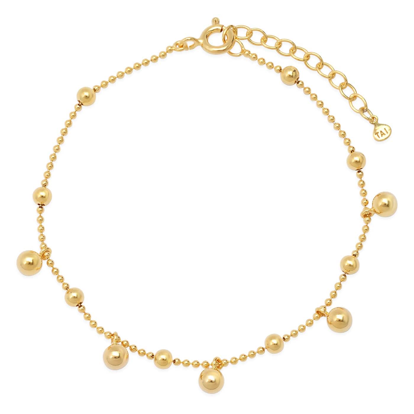 TAI JEWELRY Bracelet Ball Chain Bracelet with Gold Ball Charms