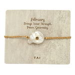 TAI JEWELRY Bracelet February Birthstone Baroque Pearl Bracelet