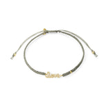 TAI JEWELRY Bracelet GOLD / LIGHT GREY Braided "Love" Bracelet