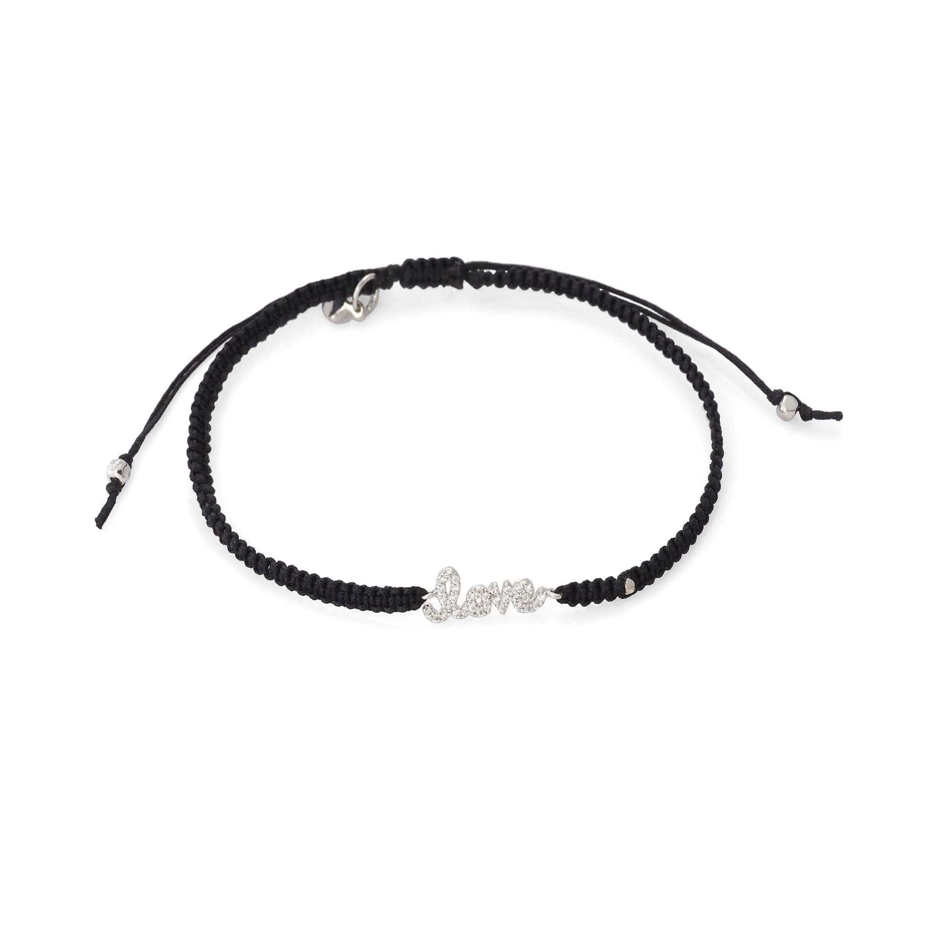 TAI JEWELRY Bracelet SILVER / BLACK Braided "Love" Bracelet