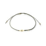 TAI JEWELRY Bracelet GOLD / LIGHT GREY Braided Silk Cord Bracelet With Mini Evil Eye
