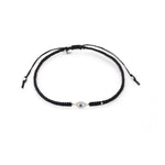 TAI JEWELRY Bracelet SILVER / BLACK Braided Silk Cord Bracelet With Mini Evil Eye