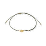 TAI JEWELRY Bracelet GOLD / LIGHT GREY Braided Silk Cord Bracelet With Mini Hamsa