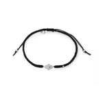 TAI JEWELRY Bracelet SILVER / BLACK Braided Silk Cord Bracelet With Mini Hamsa