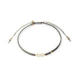 TAI JEWELRY Bracelet GOLD / LIGHT GREY Braided Silk Cord Bracelet With Mini Infinity