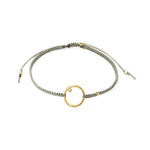 TAI JEWELRY Bracelet GOLD / LIGHT GREY Braided Silk Cord Bracelet With Open Circle