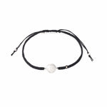 TAI JEWELRY Bracelet SILVER / BLACK Braided Silk Cord With Smiley Face Charm