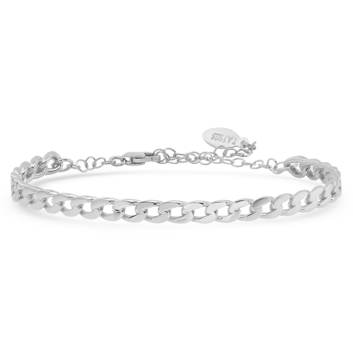 TAI JEWELRY Bracelet STERLING SILVER Chainlink Bangle With Chain Closure