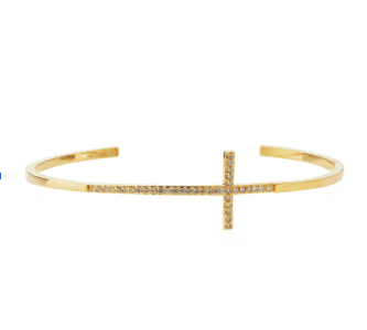 TAI JEWELRY Bracelet Cross Pave Cuff Bracelet