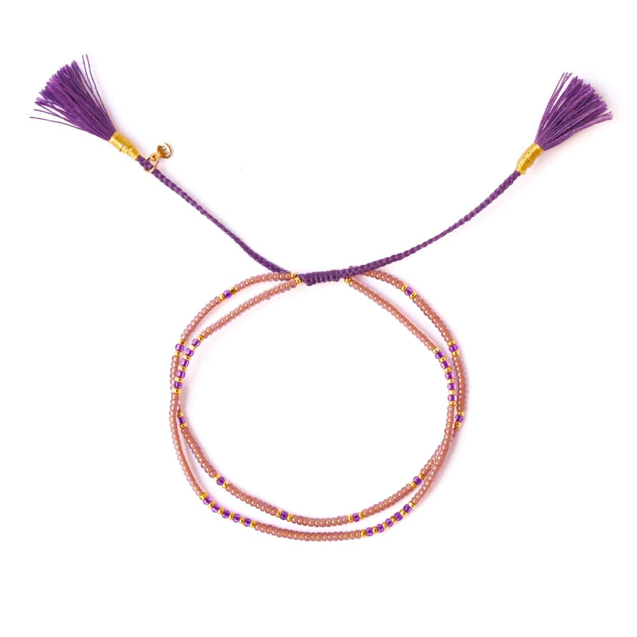 TAI JEWELRY Bracelet Double Strand Lavender Beaded Bracelet