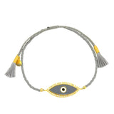 TAI JEWELRY Bracelet Grey Enamel Evil Eye Handmade Bracelet
