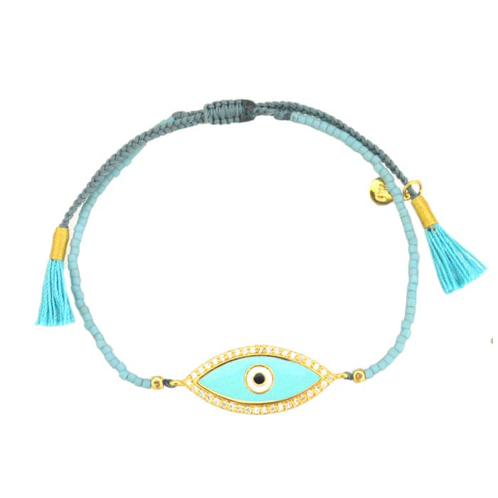 TAI JEWELRY | Enamel Evil Eye Tassel Bracelet | Bracelet |