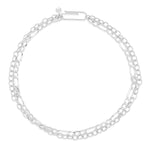 TAI JEWELRY Bracelet Silver Figaro Double Chain Bracelet