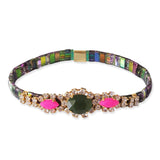TAI JEWELRY Bracelet Majestic Fuchsia Gemstone Mosaic Tila Bracelet