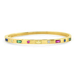 TAI JEWELRY Bracelet Multi Gold Bangle Bracelet With Multi-Colored Stones