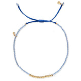 TAI JEWELRY Bracelet AQUAMARINE Gold Line Stone Beaded Bracelet