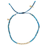 TAI JEWELRY Bracelet BLUE APATITE Gold Line Stone Beaded Bracelet