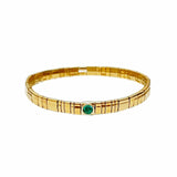 TAI JEWELRY Bracelet Green Gold Tila Bead Bracelet With Single Stone