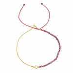 TAI JEWELRY Bracelet Garnet Handmade Chain And Stone Bracelet With Cz Accent