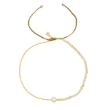 TAI JEWELRY Bracelet Gold Rose Quartz Handmade Chain And Stone Bracelet With Cz Accent