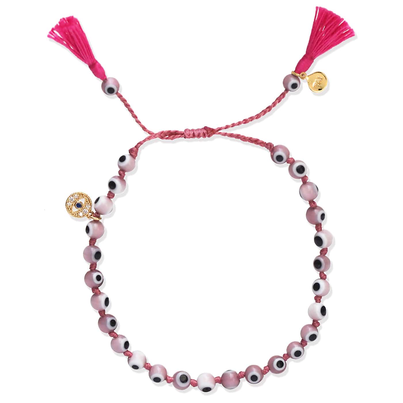 TAI JEWELRY Bracelet Light Pink Handmade Evil Eye Beaded Bracelet