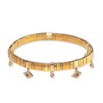 TAI JEWELRY Bracelet -2 Handmade Gold Tila Bead Bracelet With Charm Dangle