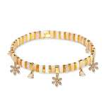TAI JEWELRY Bracelet -3 Handmade Gold Tila Bead Bracelet With Charms